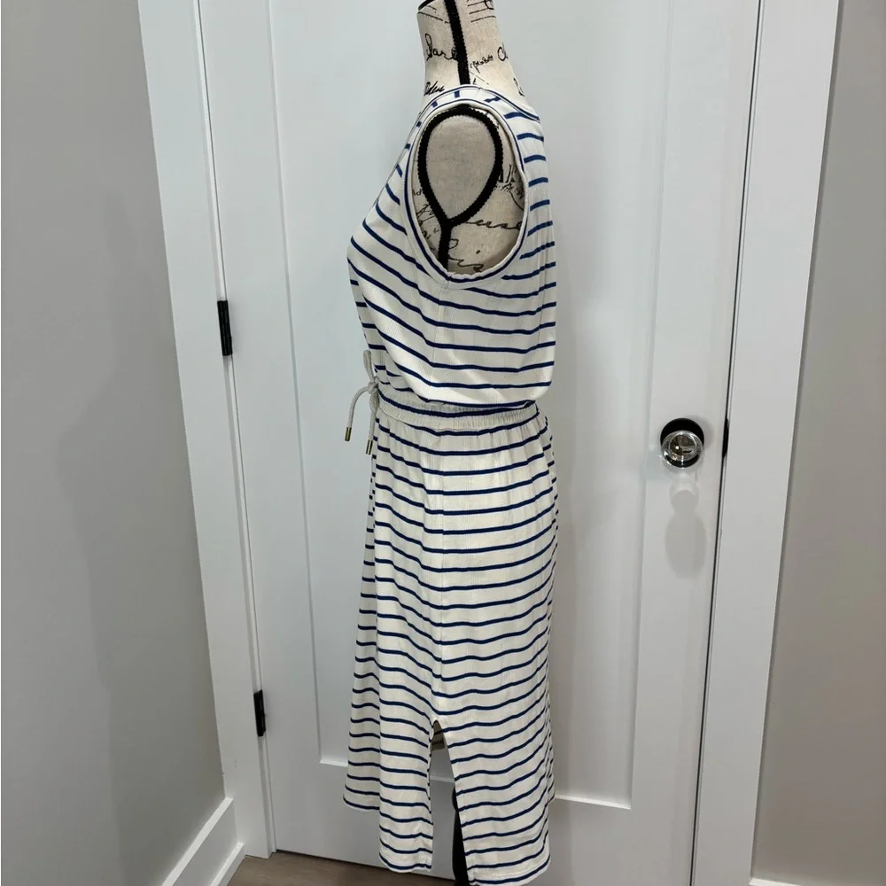 Evereve Alice Blue and White Striped Nautical Midi Dress - Picture 3 of 6